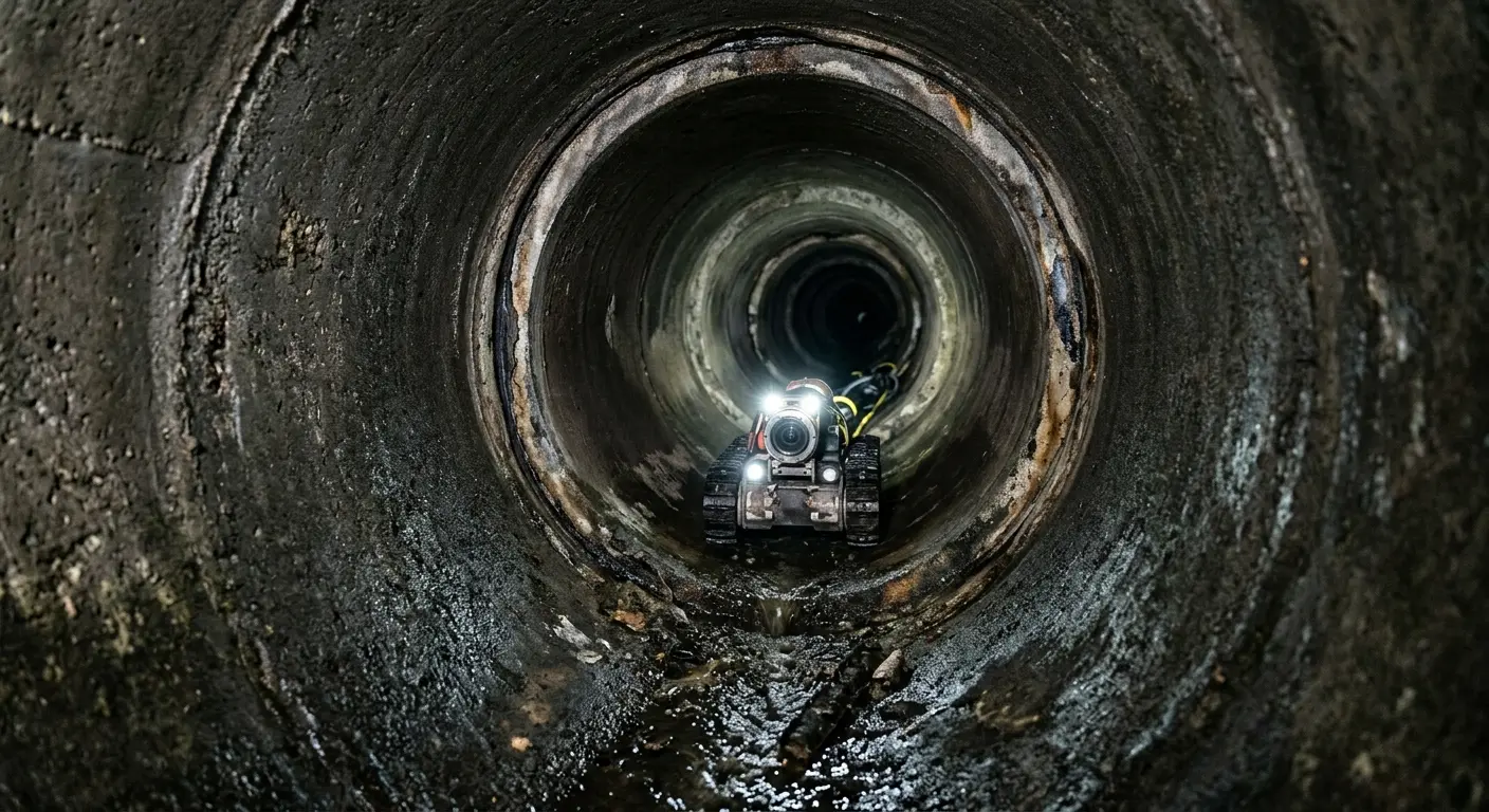 Robotic sewer camera inspecting pipe interior for Sewer Line Repair in Winthrop Harbor